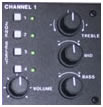 Four input, four output venue zone mixer